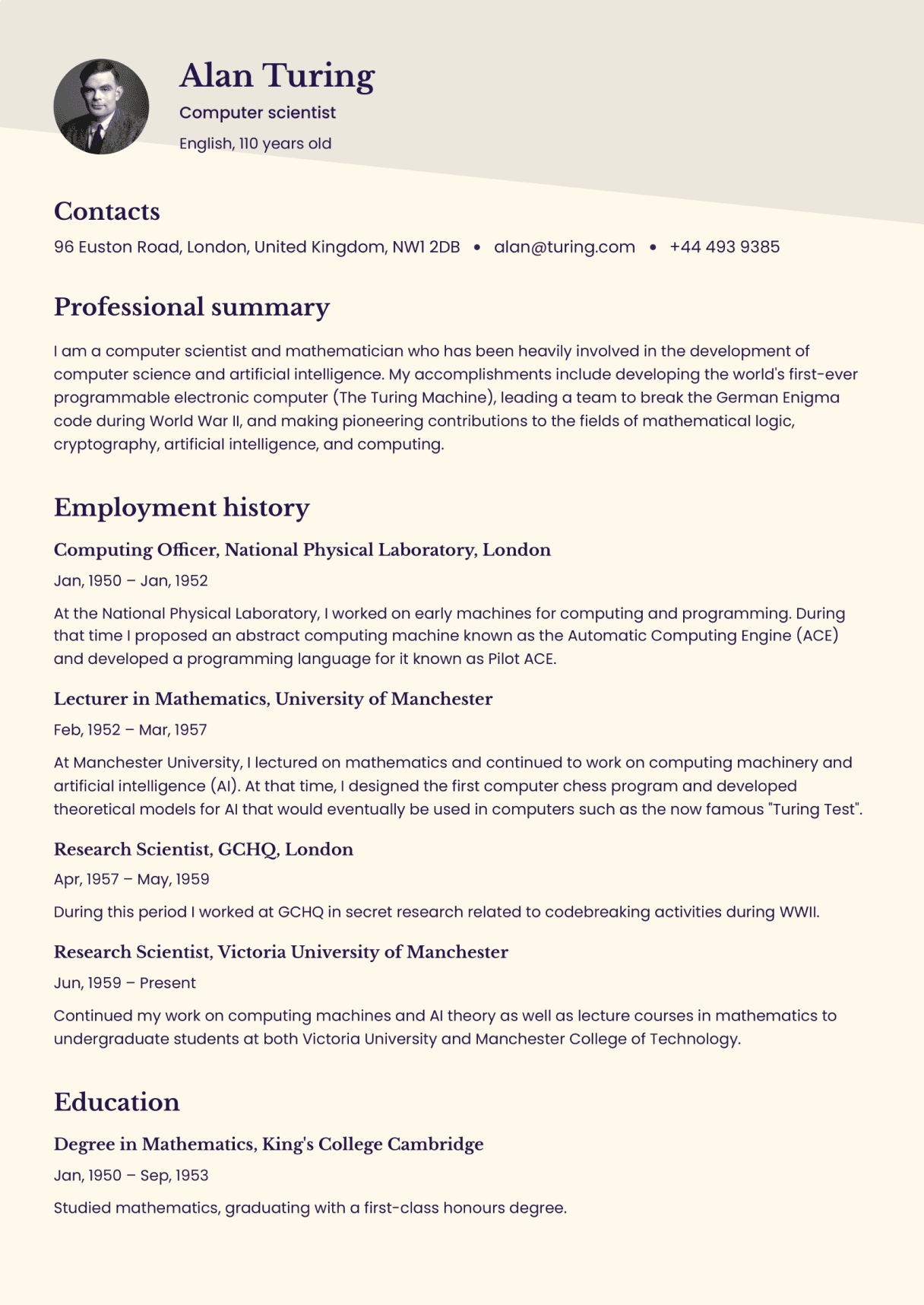 Resume template