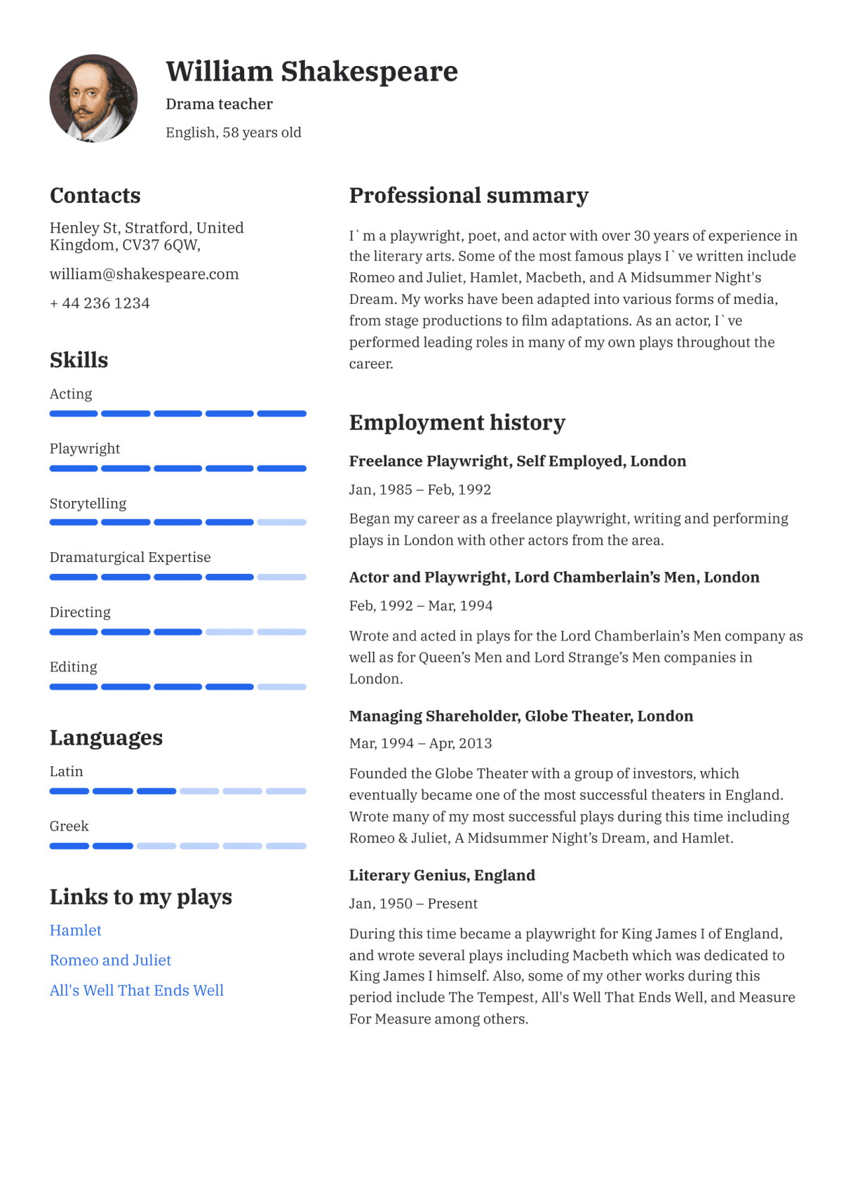 Resume template