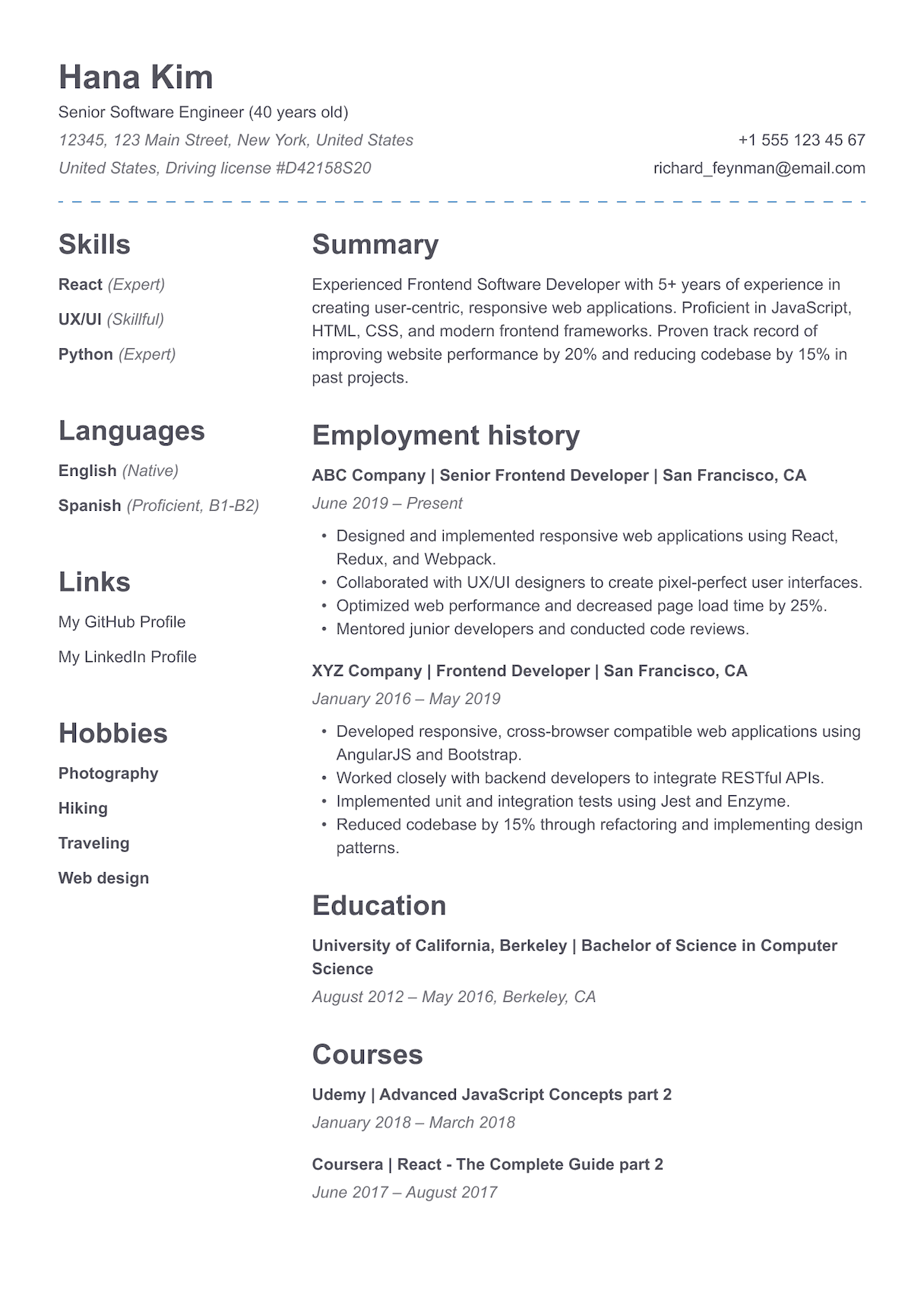 Resume template