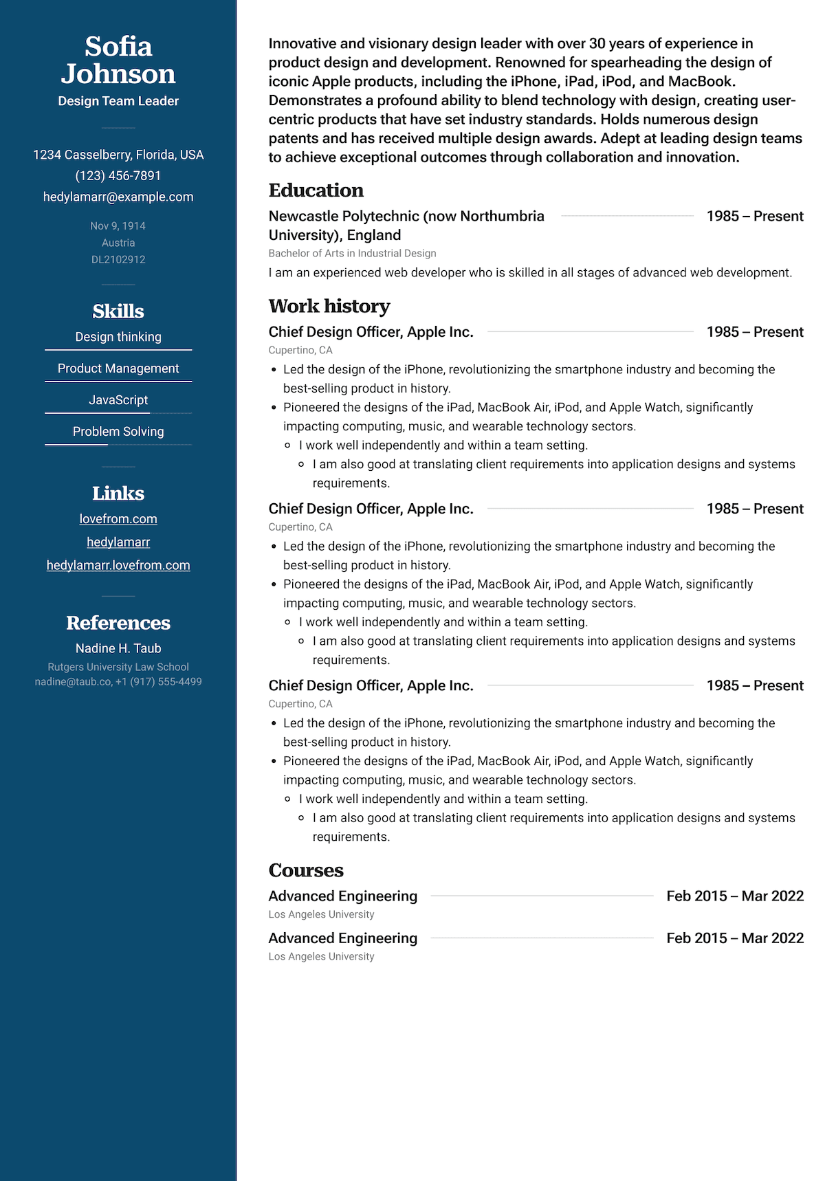 Resume template