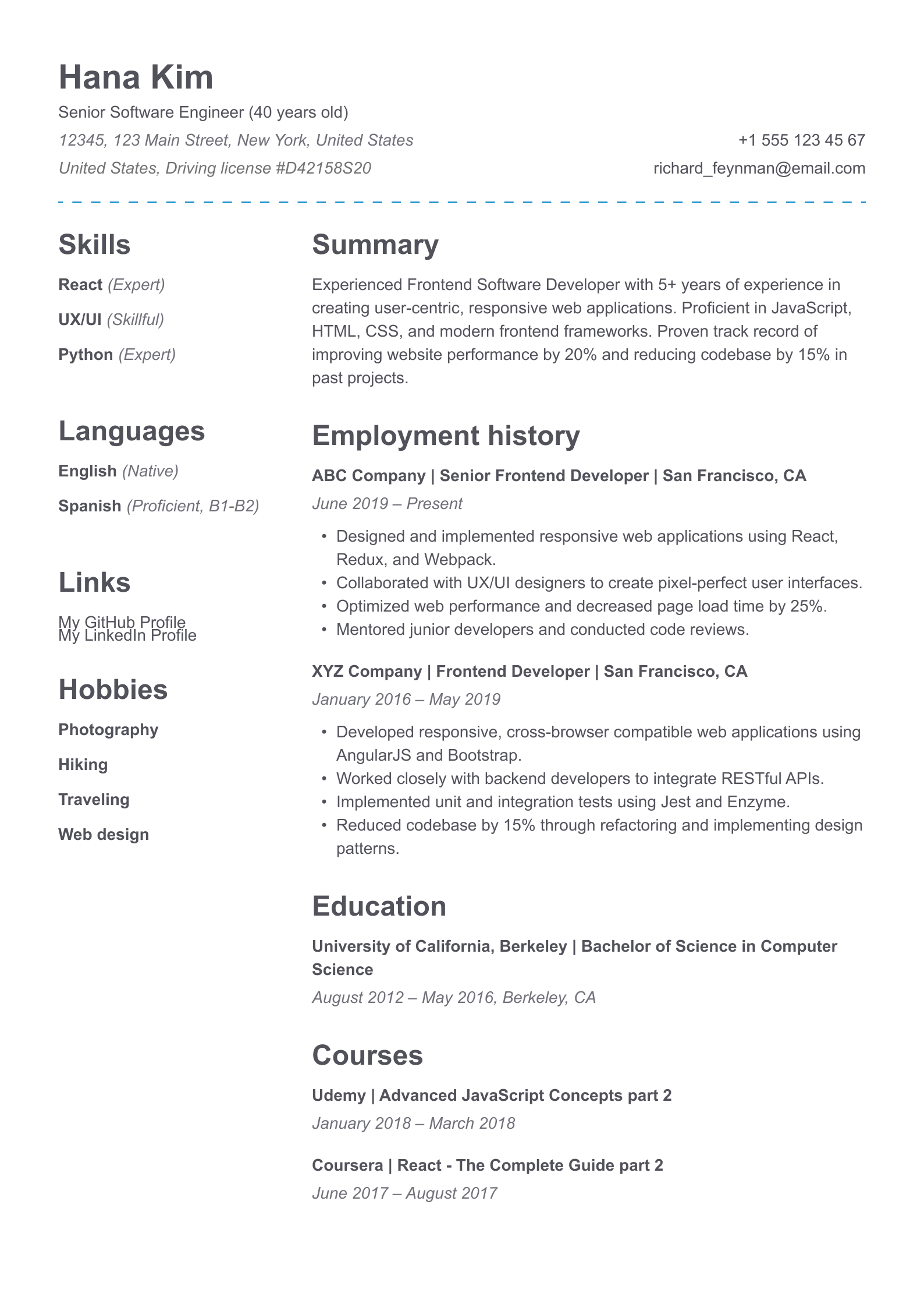 Resume template