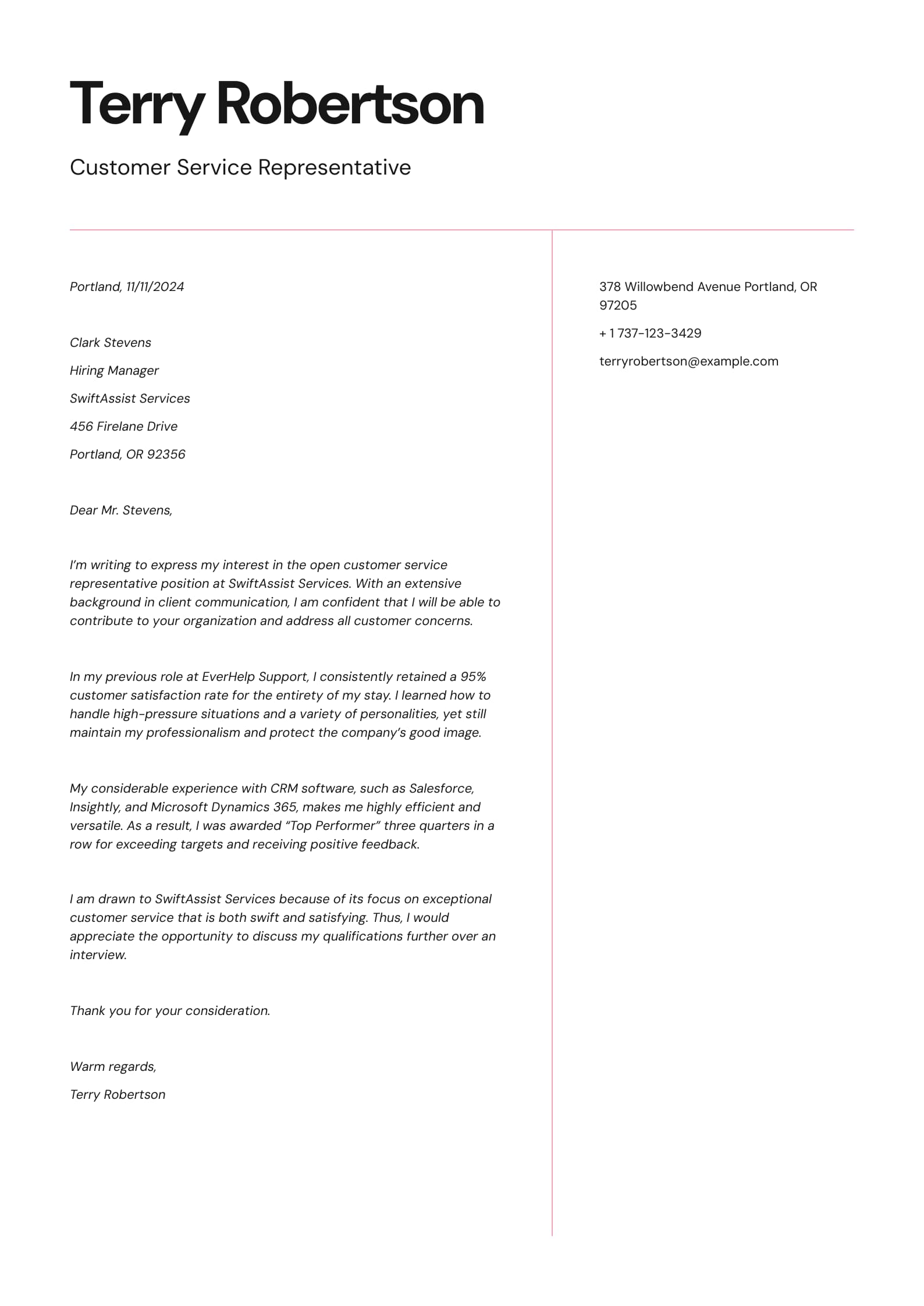 Customer Service Representative