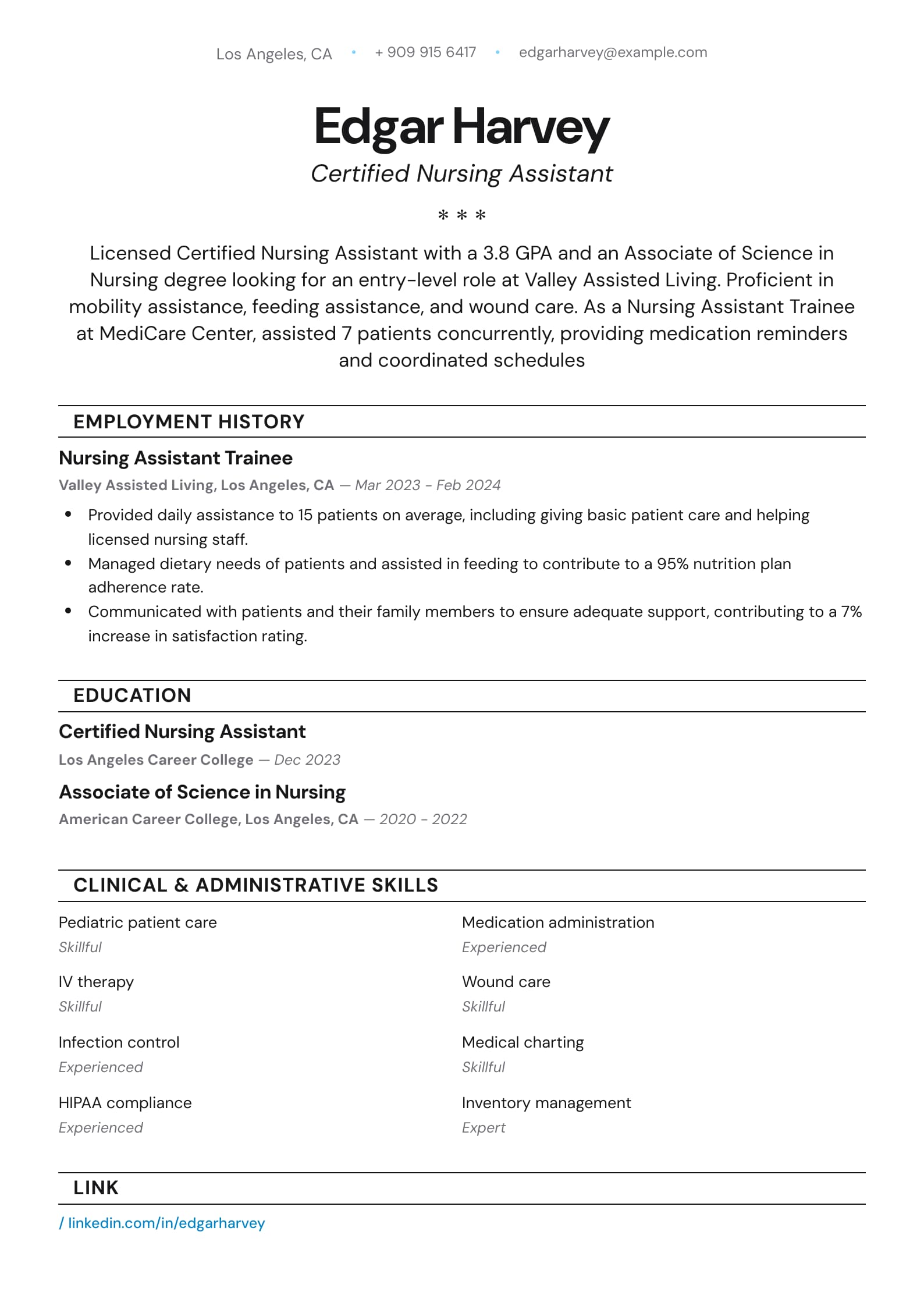 Certified Nursing Assistant