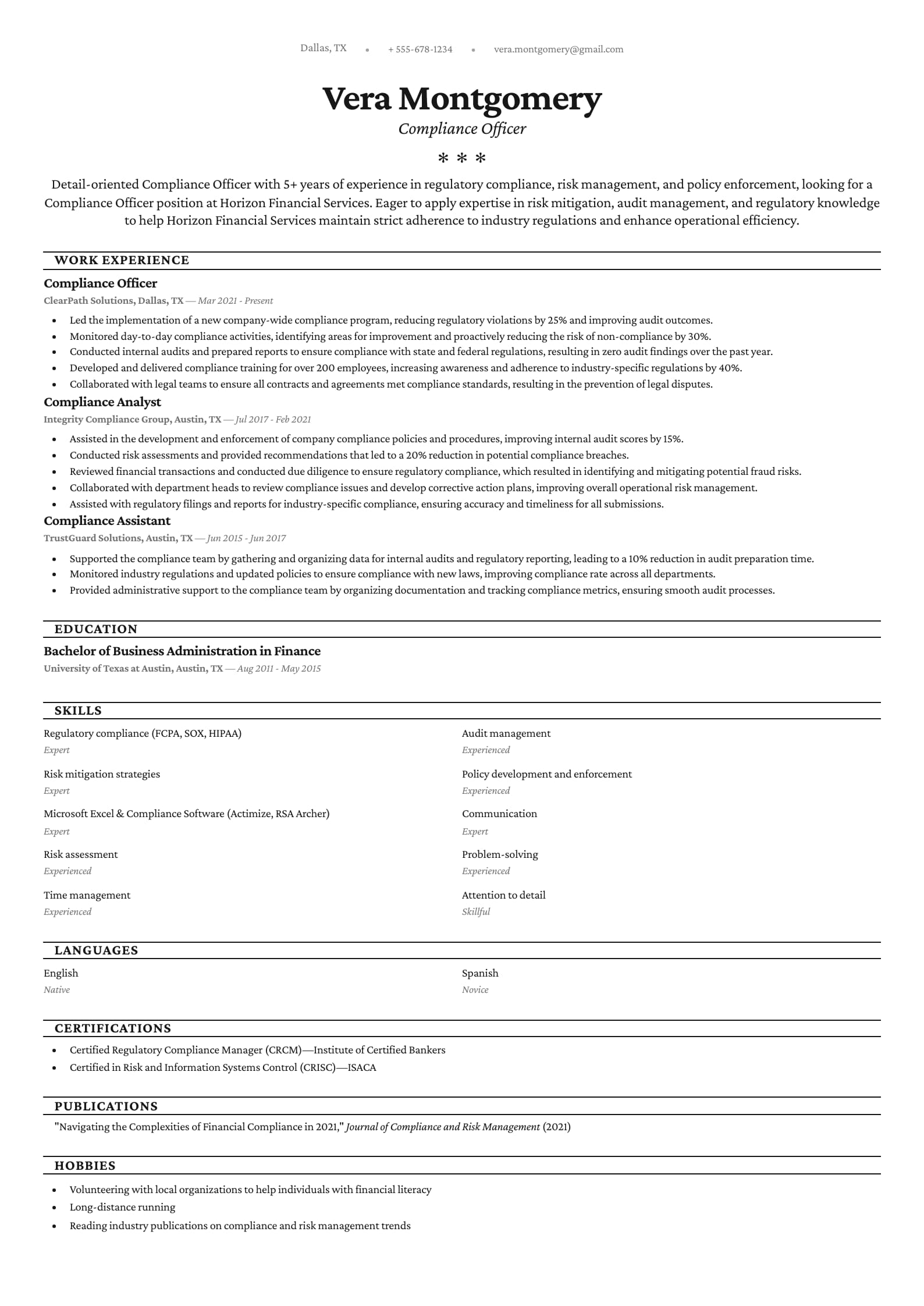 Compliance Officer