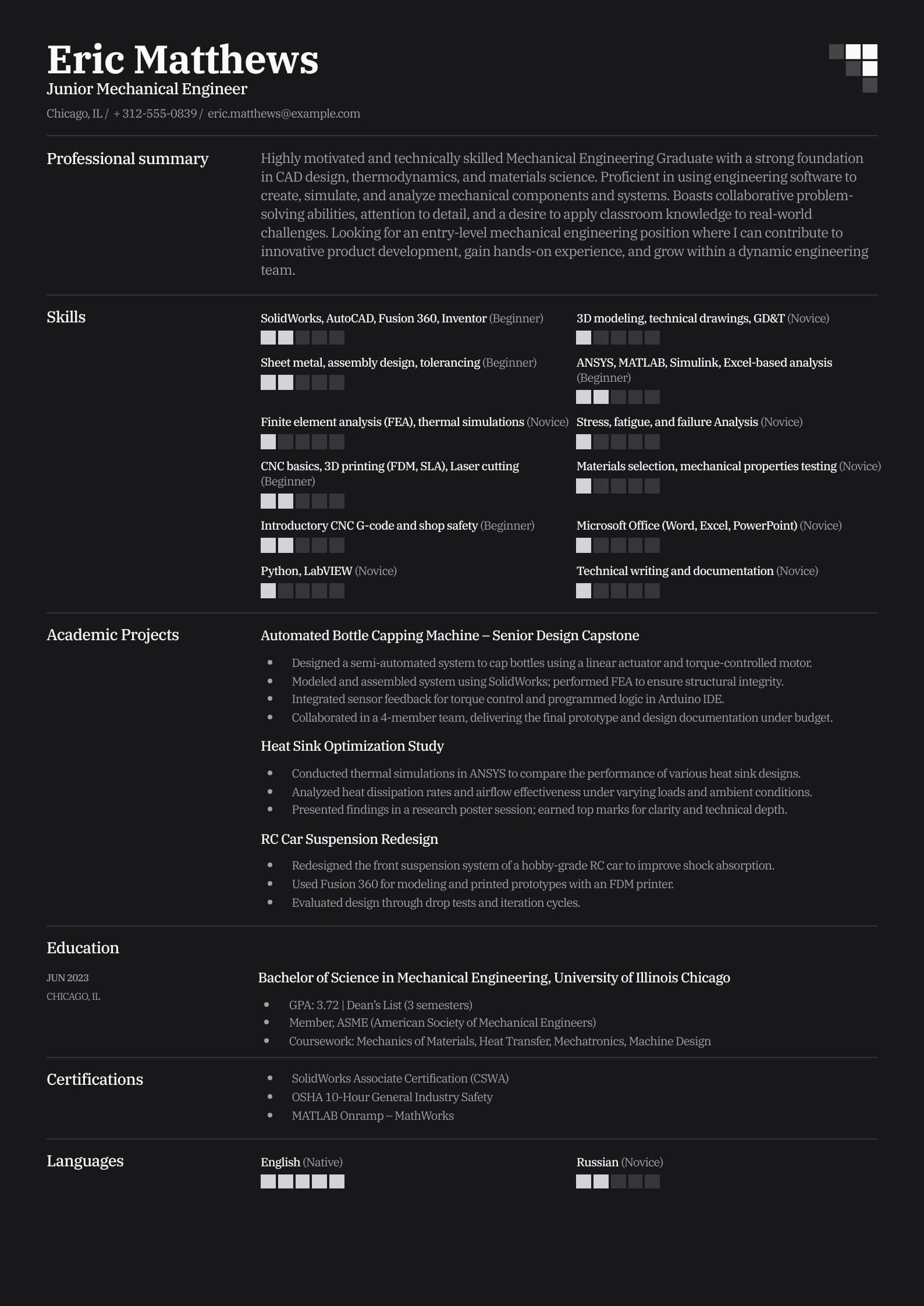 Junior Mechanical Engineer