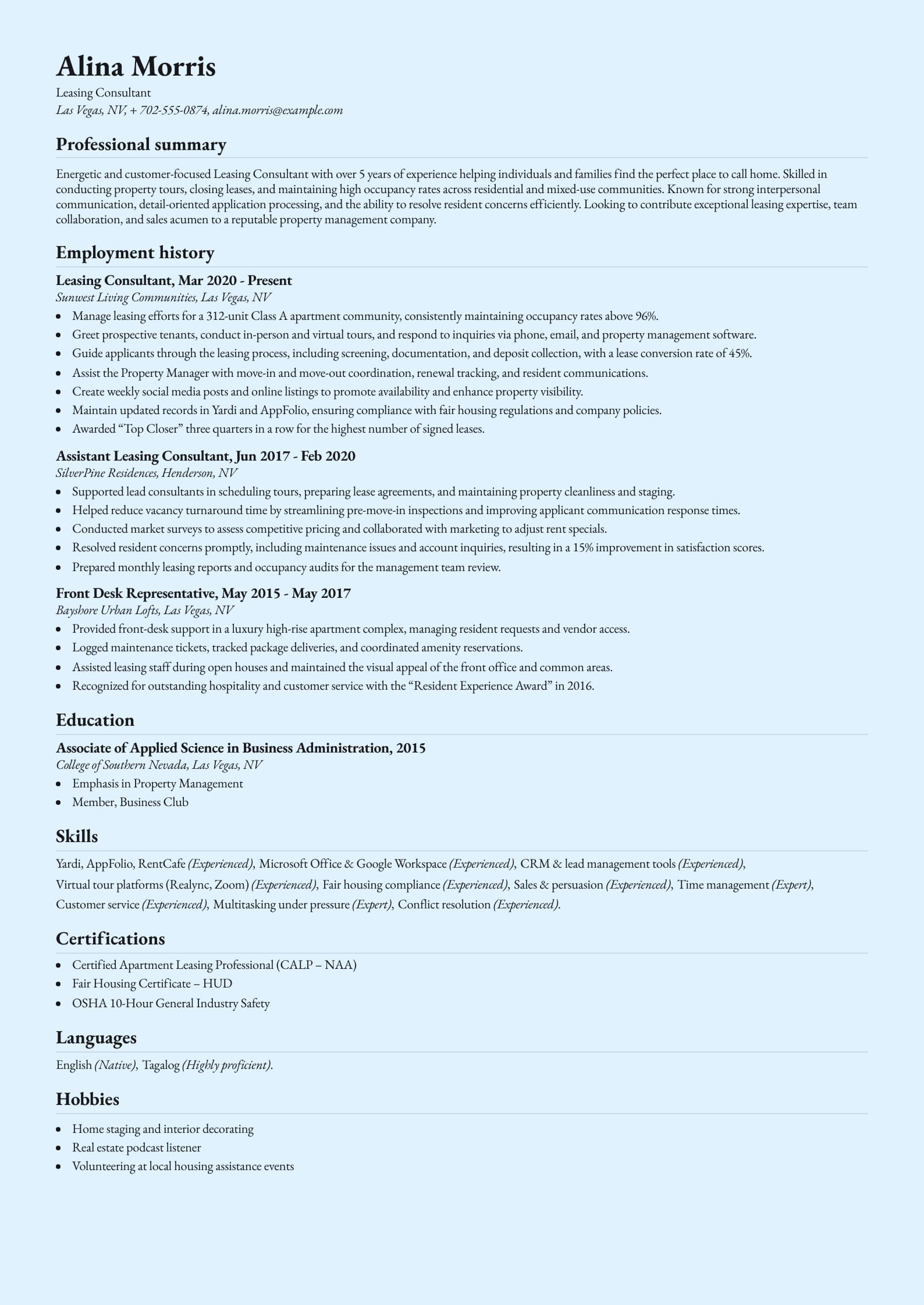 Leasing Consultant