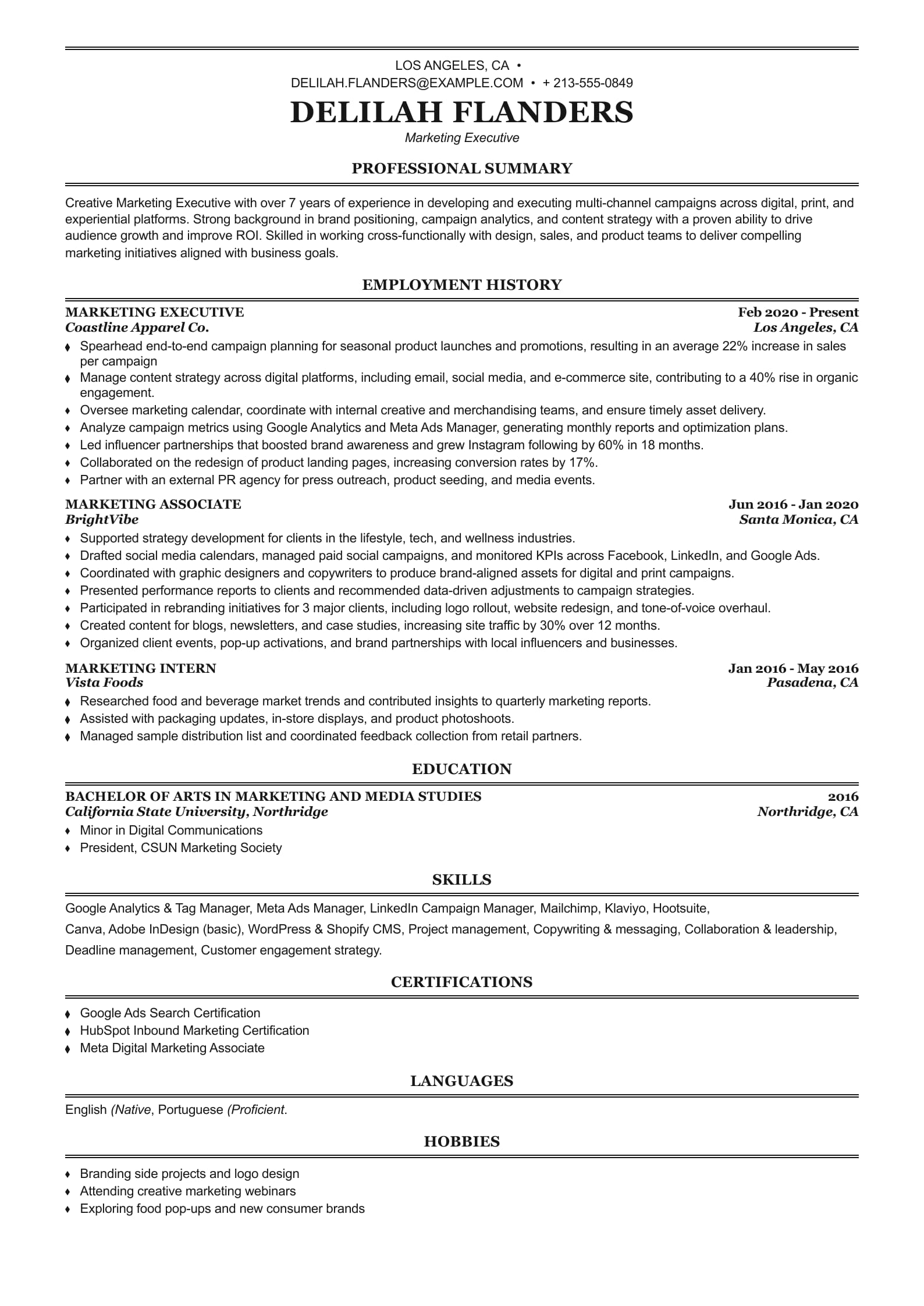 Marketing Executive