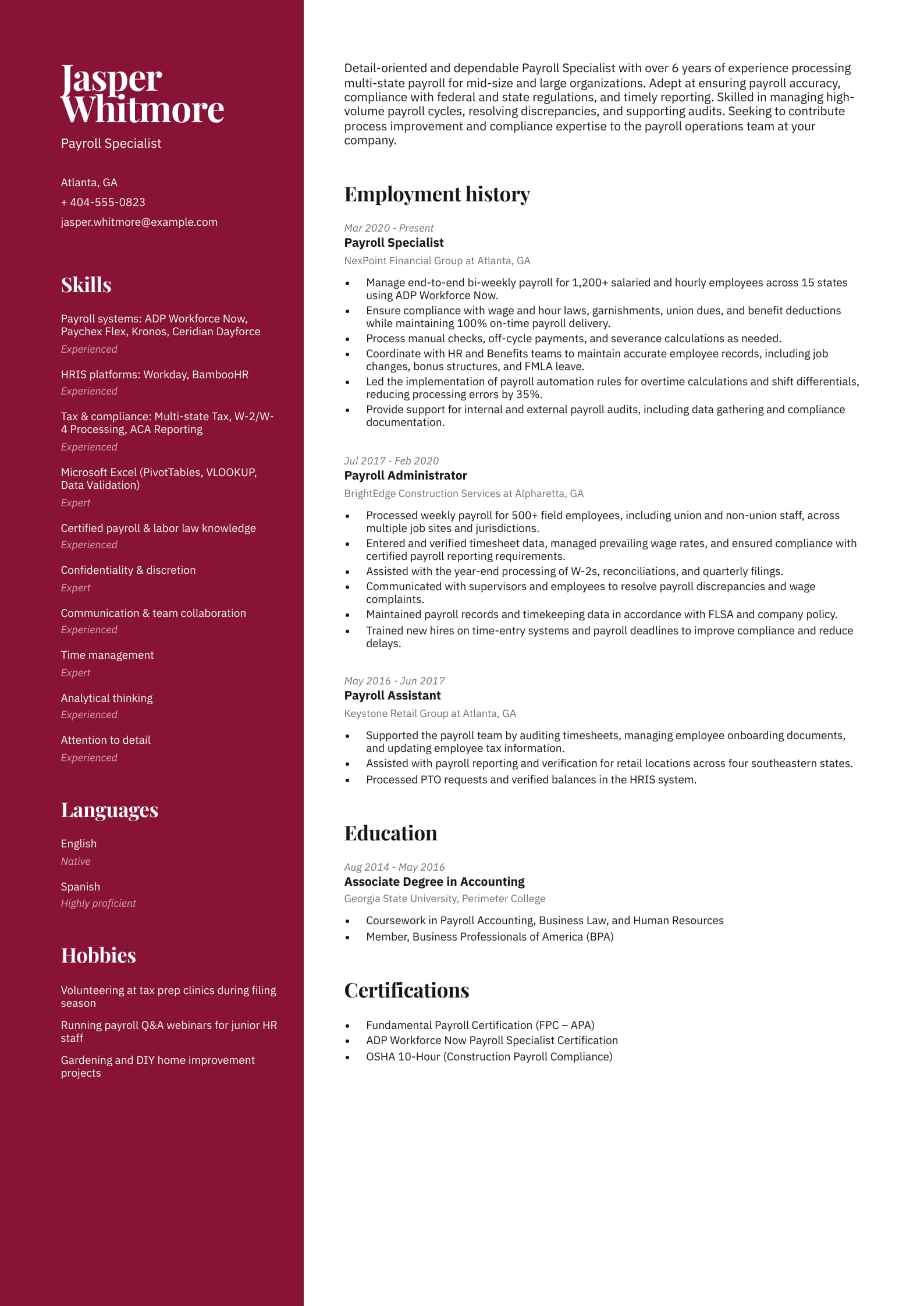Payroll Specialist