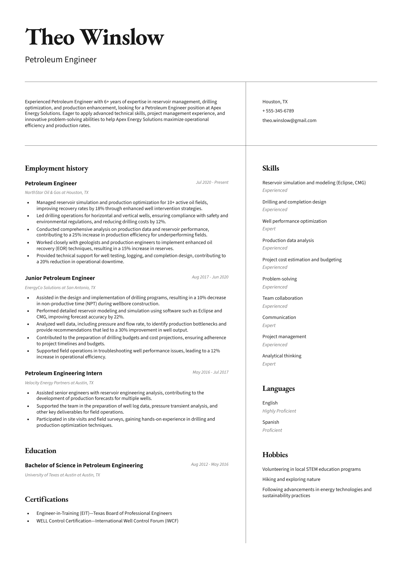 Petroleum Engineer