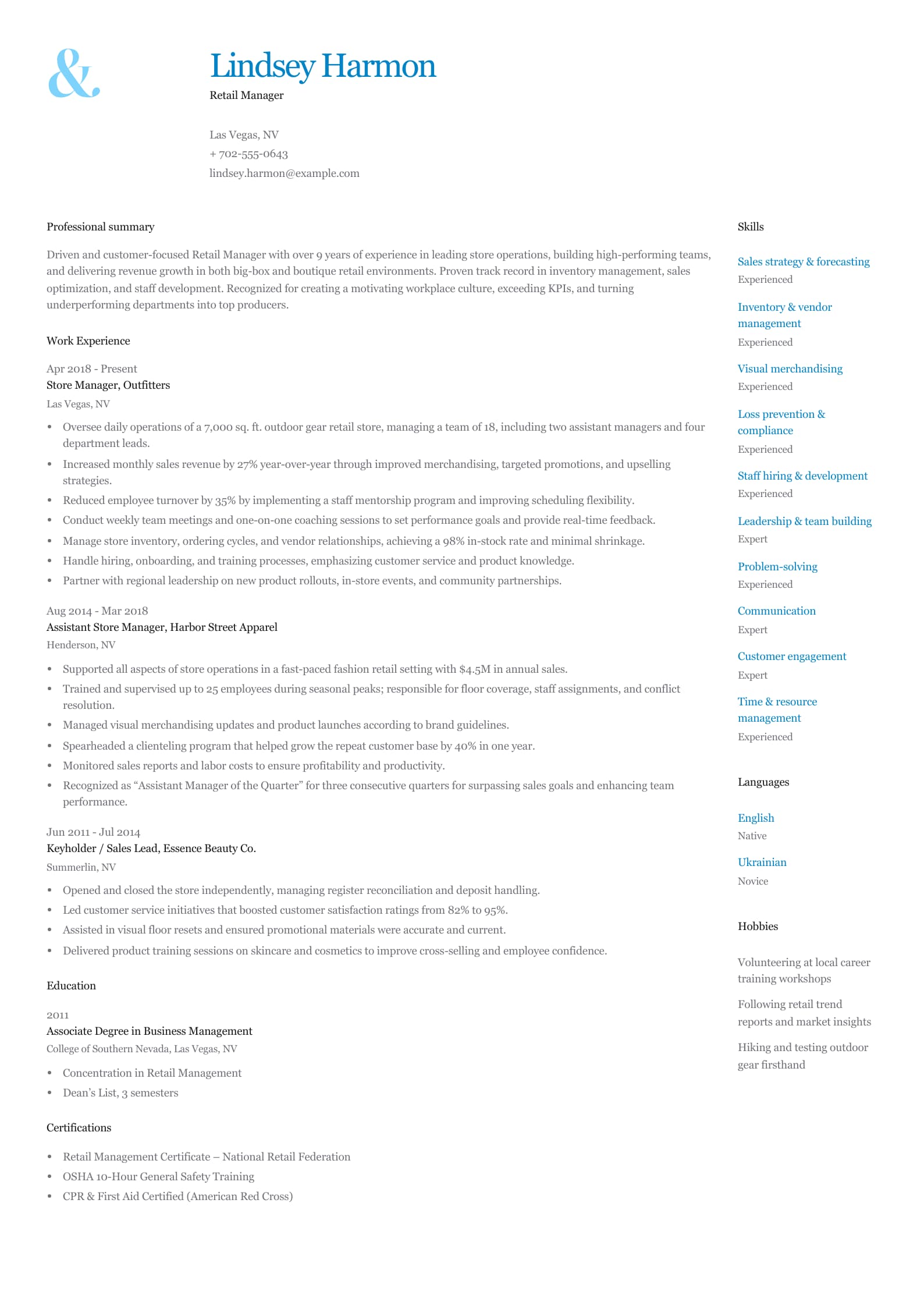 Retail Manager