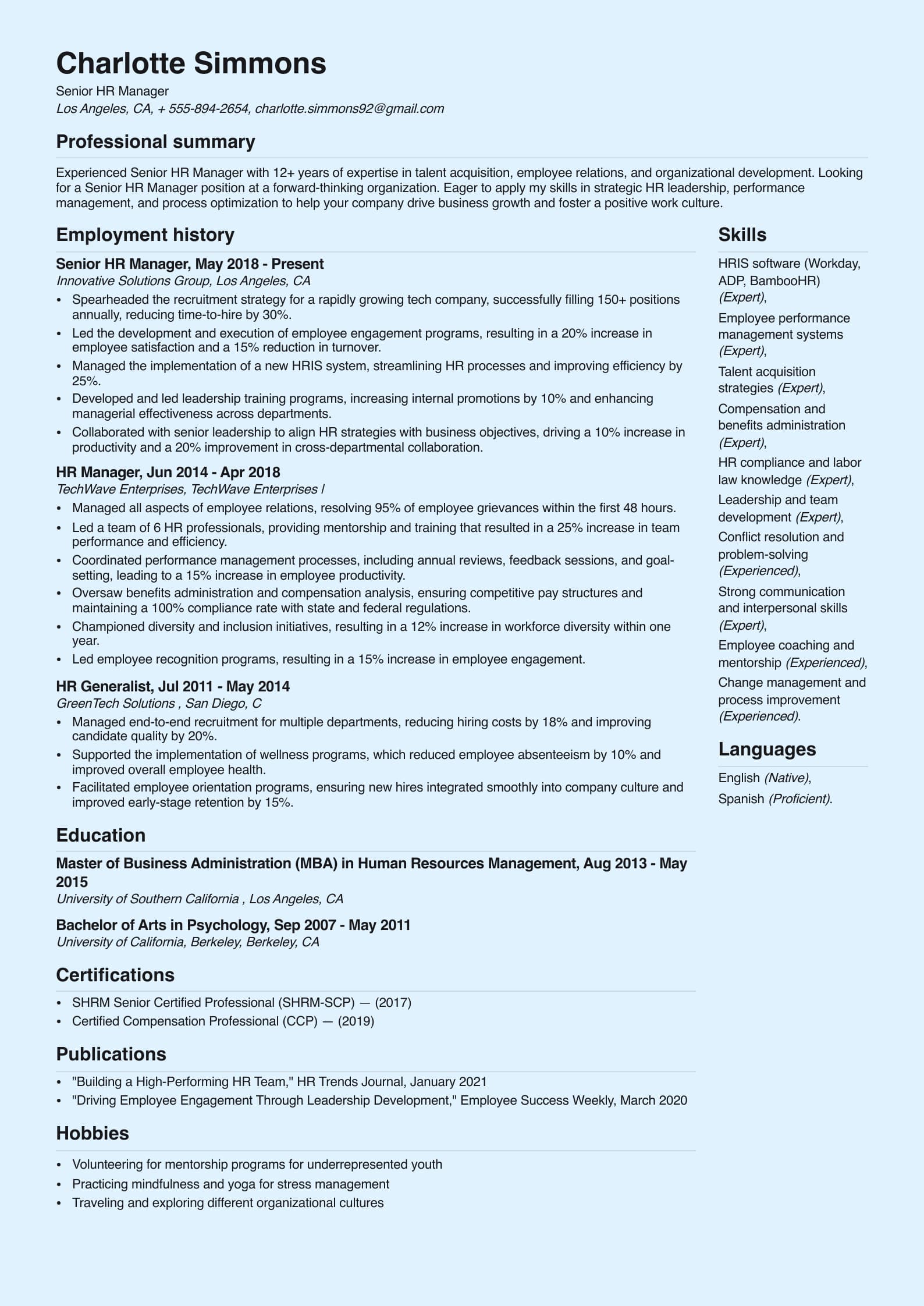 Senior HR Manager