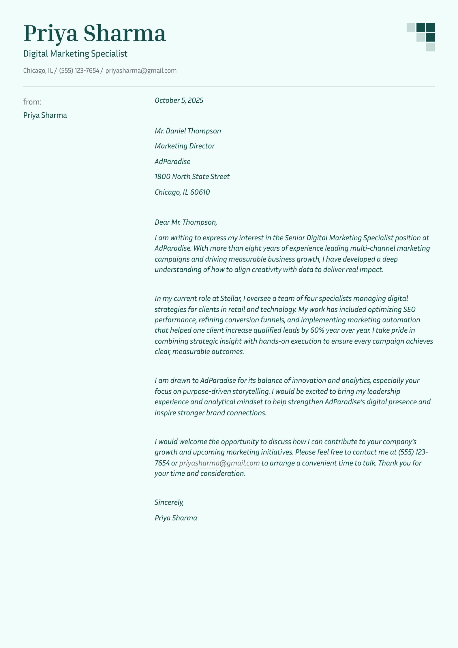 Senior Digital Marketing Specialist