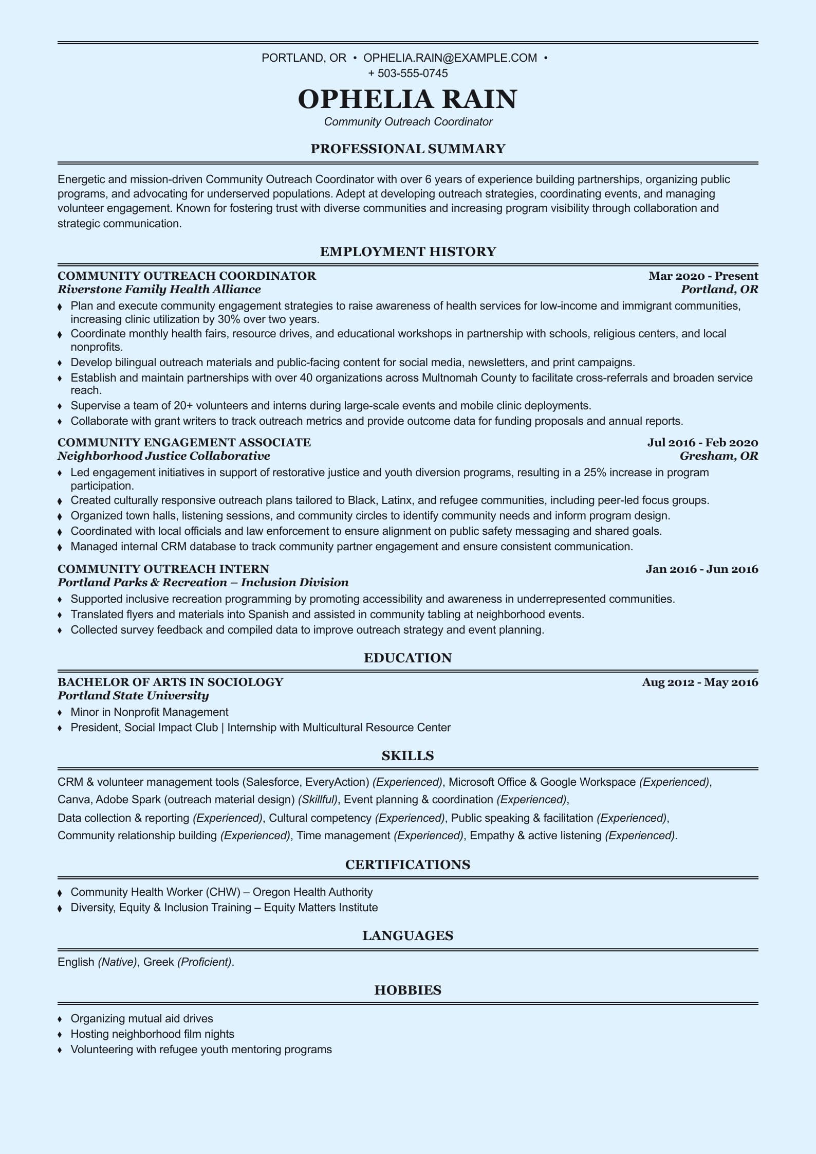 Community Outreach Coordinator