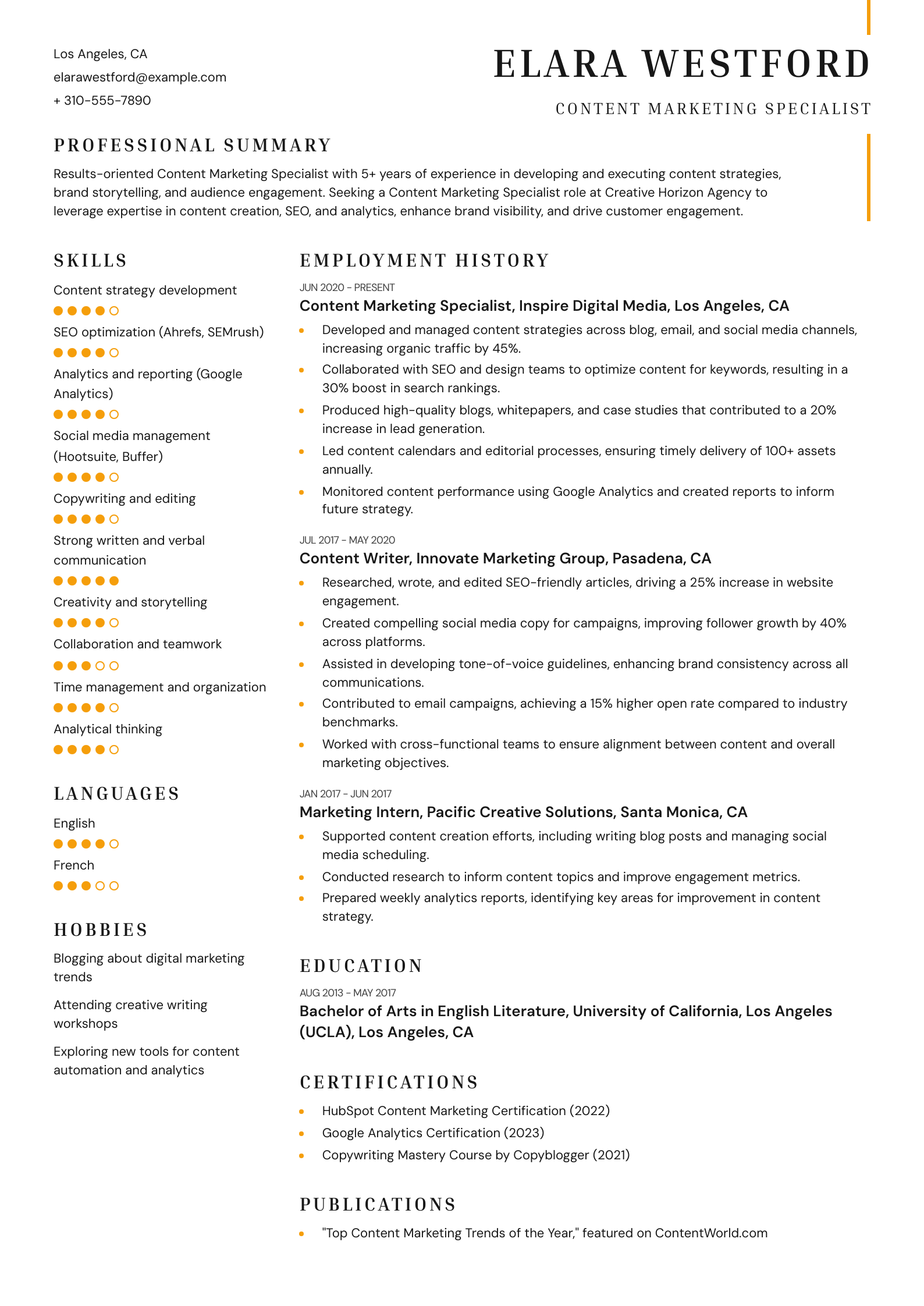 Content Marketing Specialist