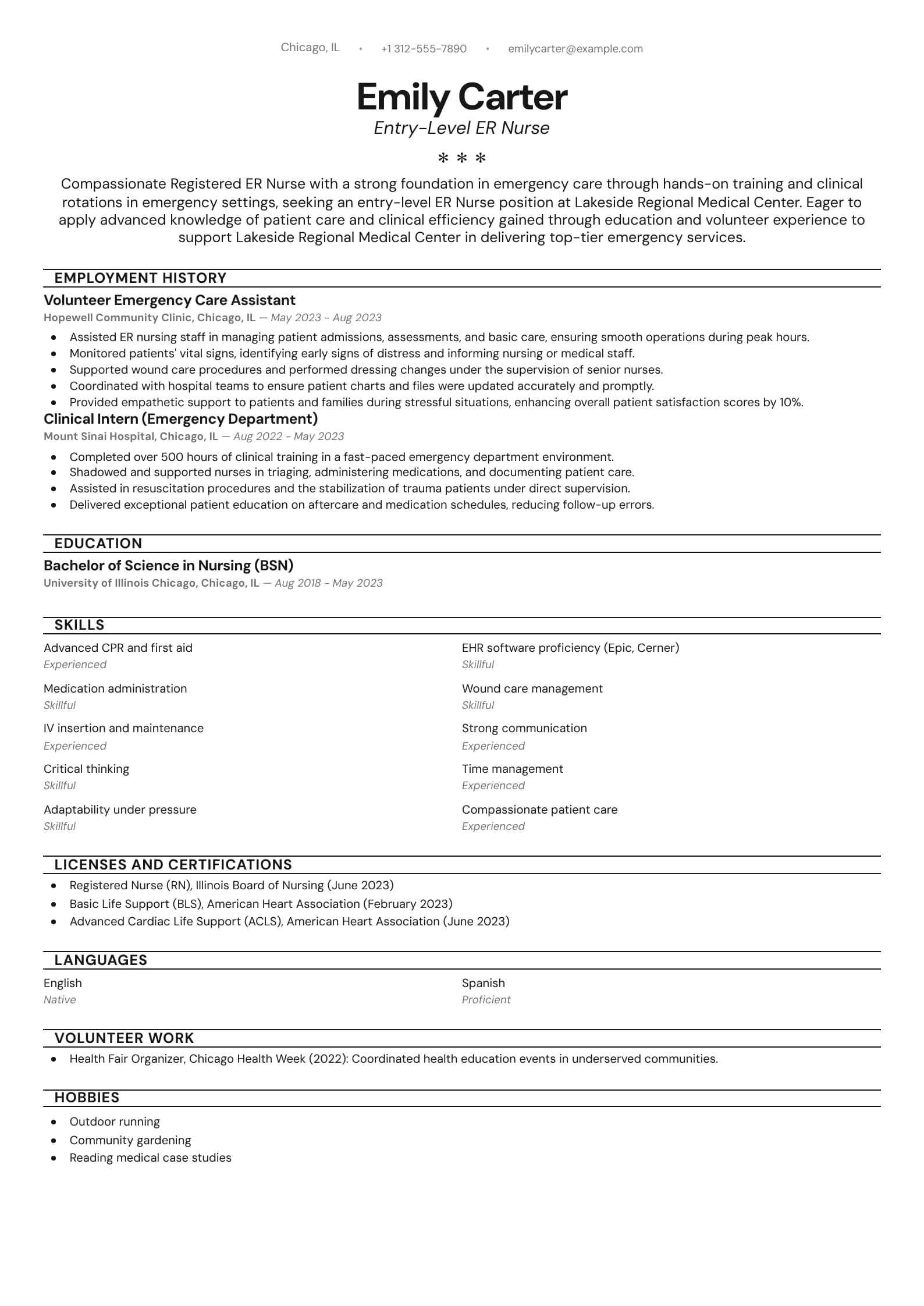 Entry-Level ER Nurse