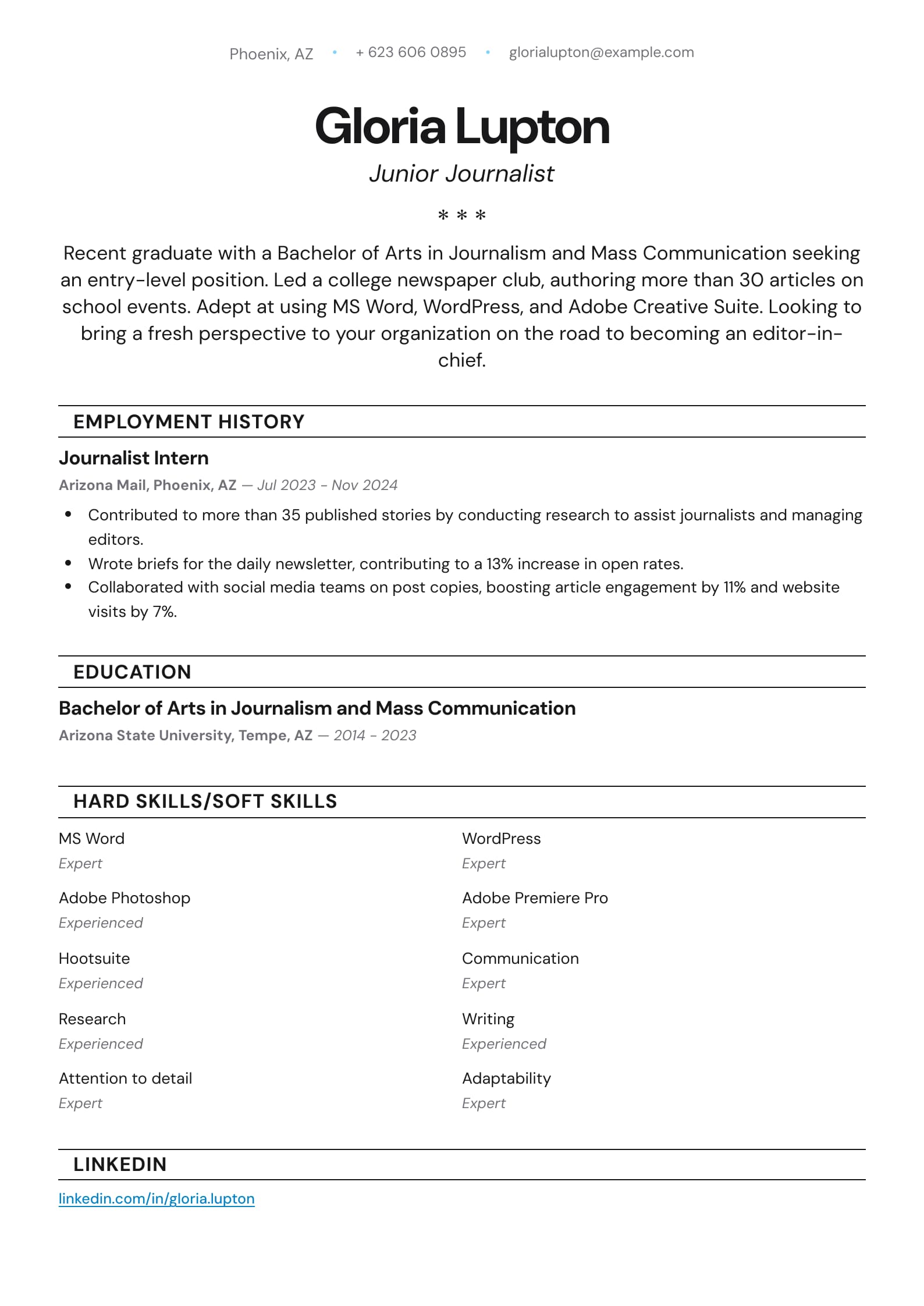 Entry-Level Journalist