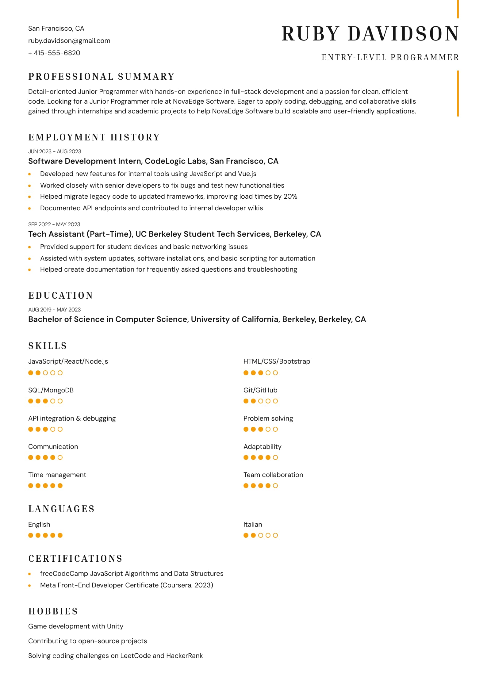 Entry-Level Programmer