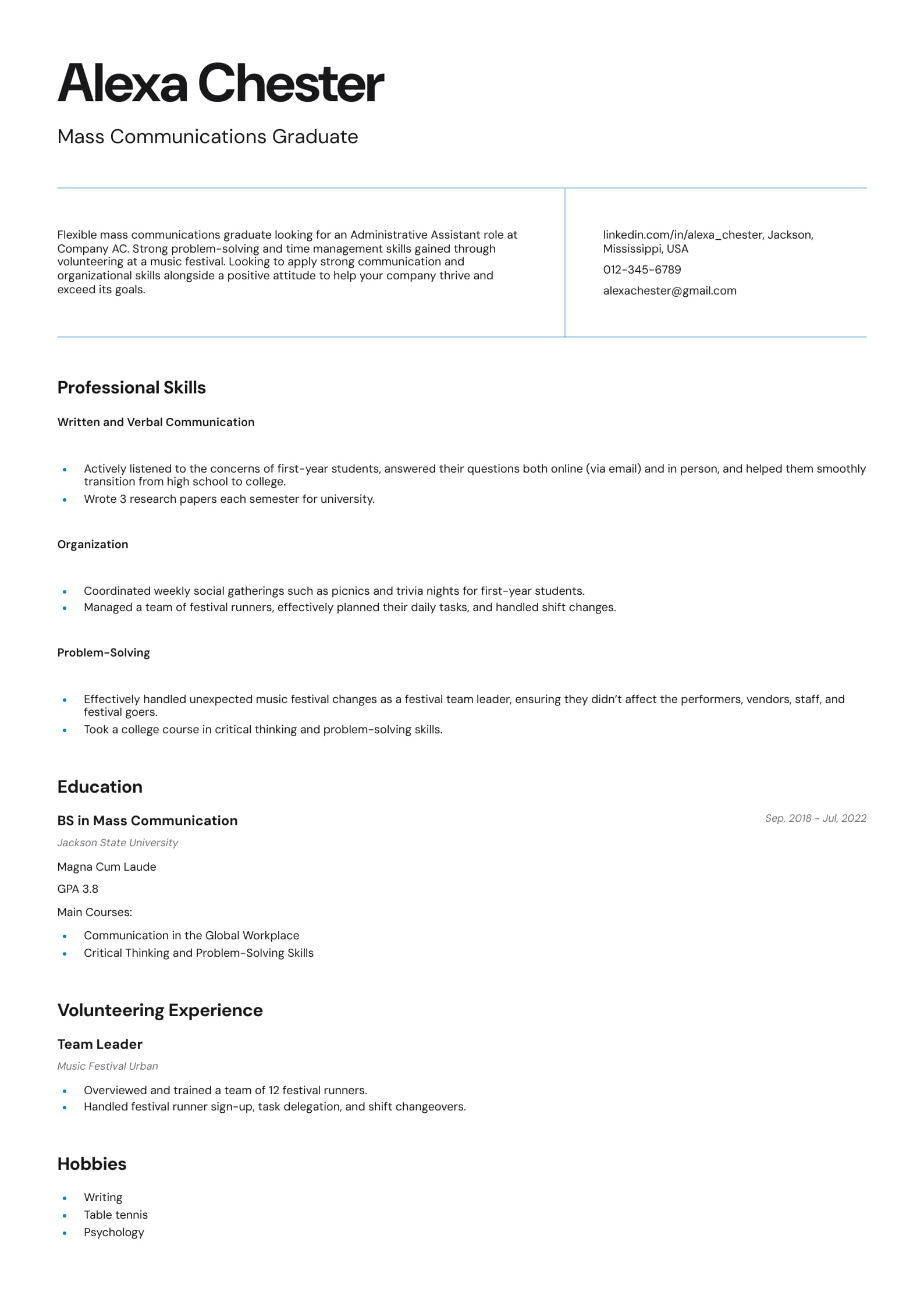 #2. Functional Resume