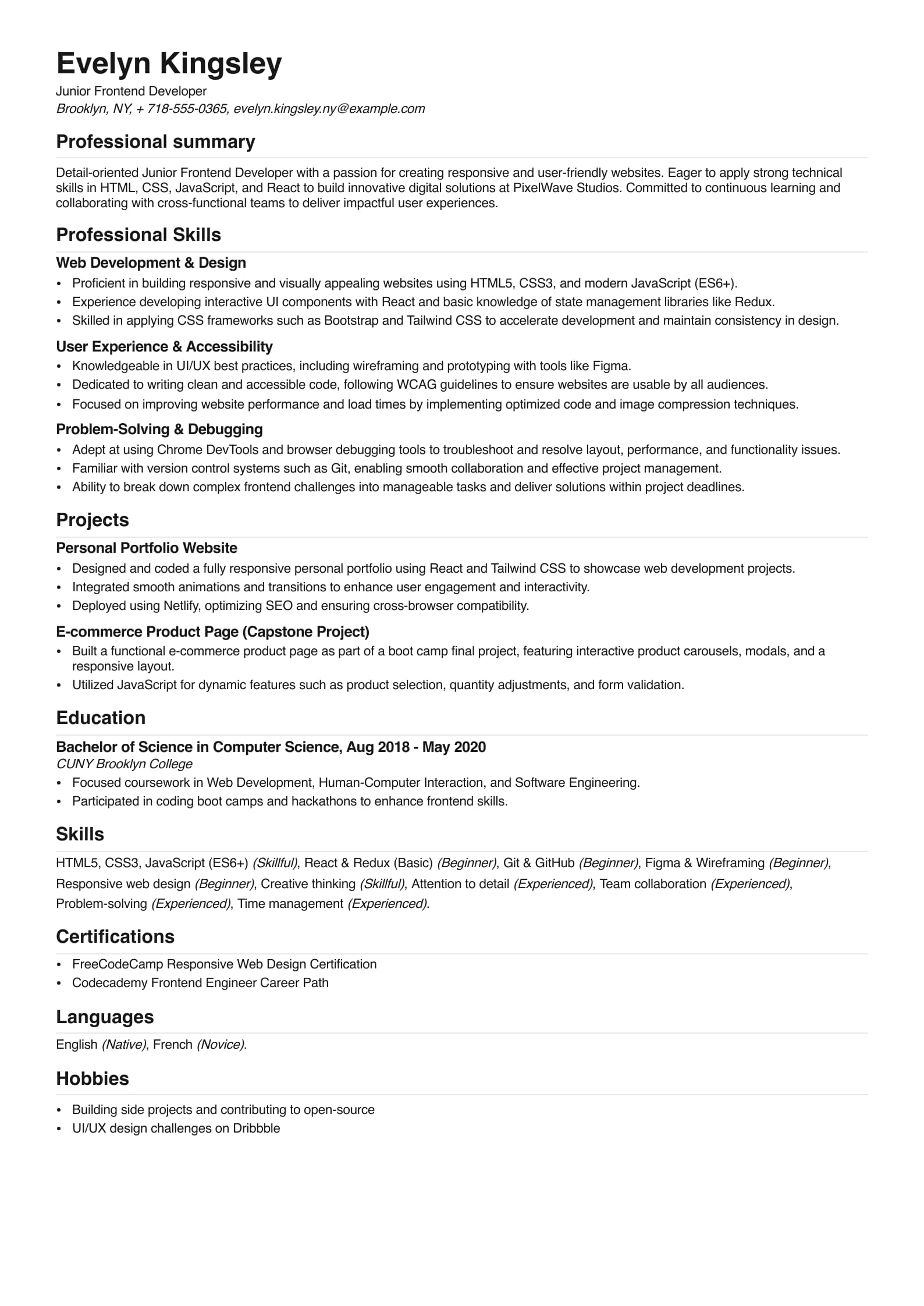 Junior Front-End Developer