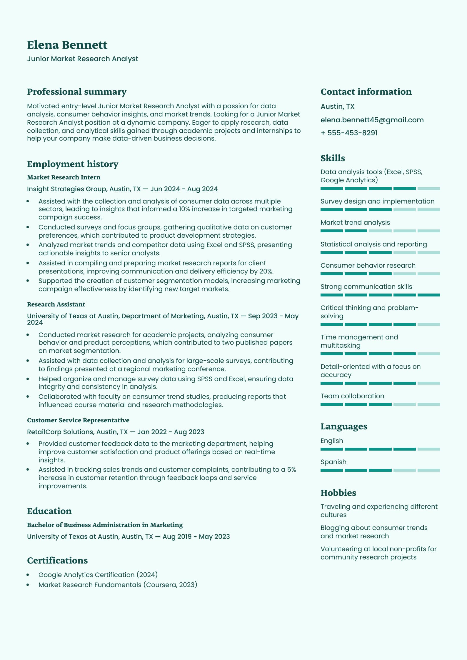 Junior Market Research Analyst