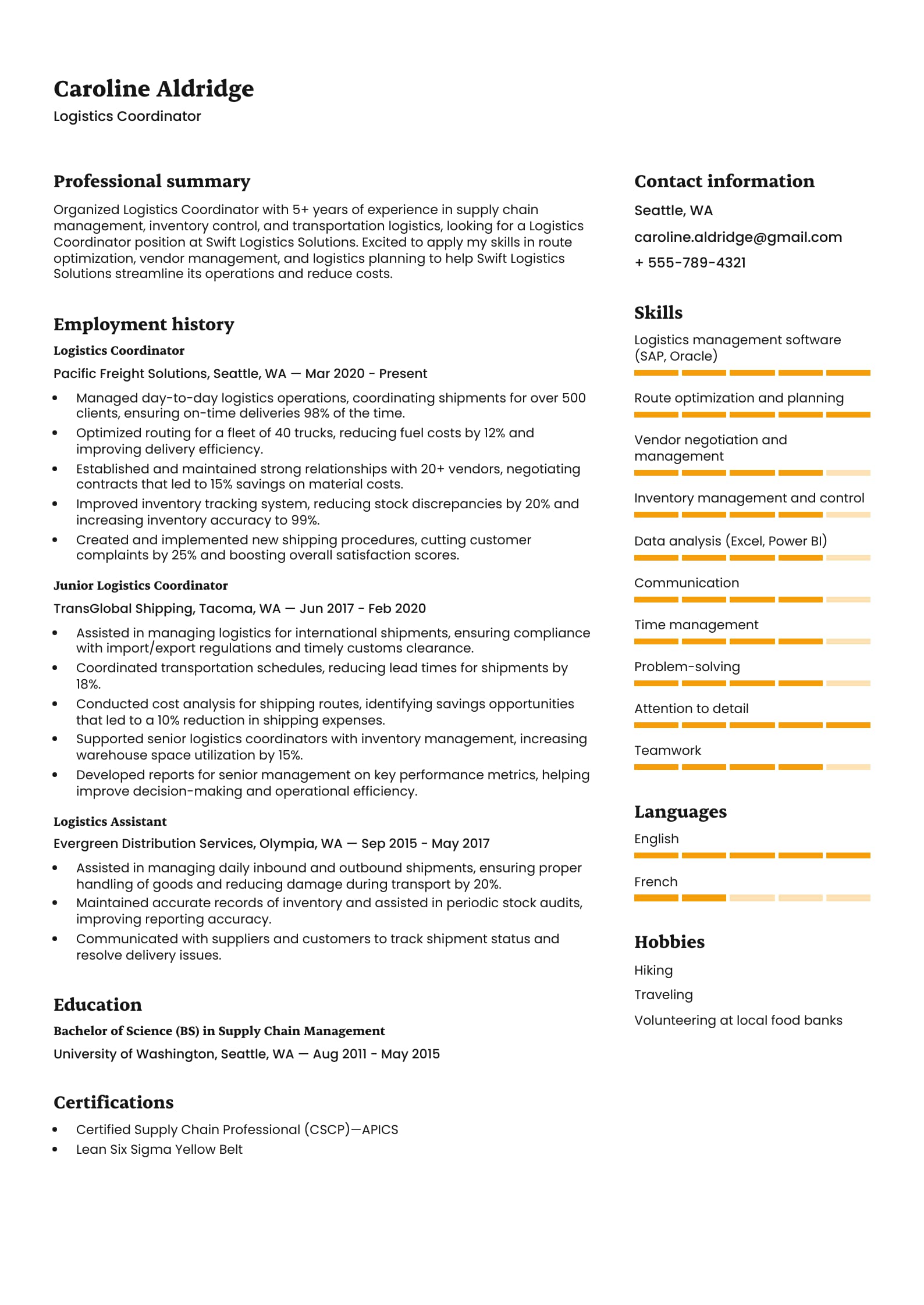 Logistics Coordinator