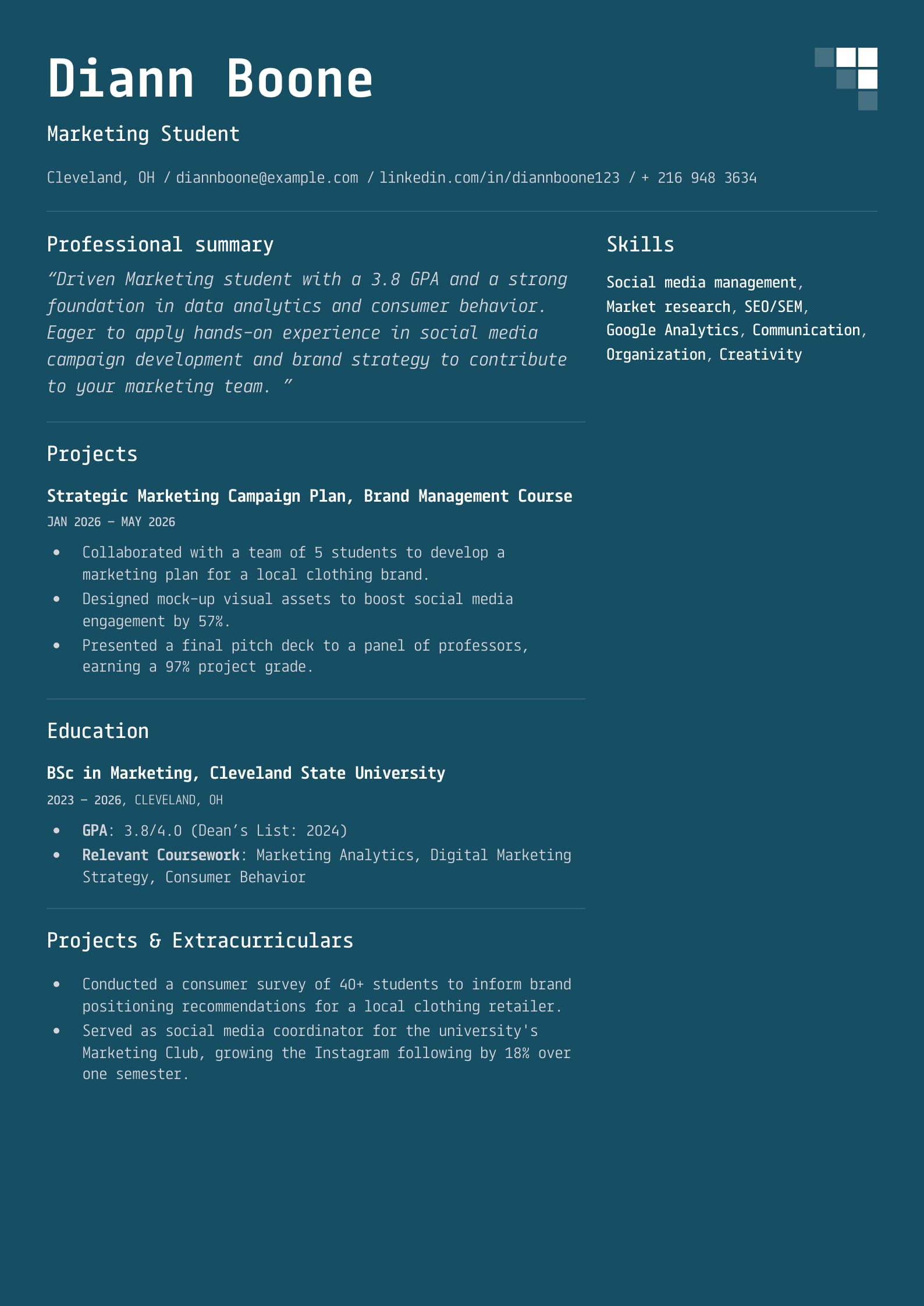 Marketing Student