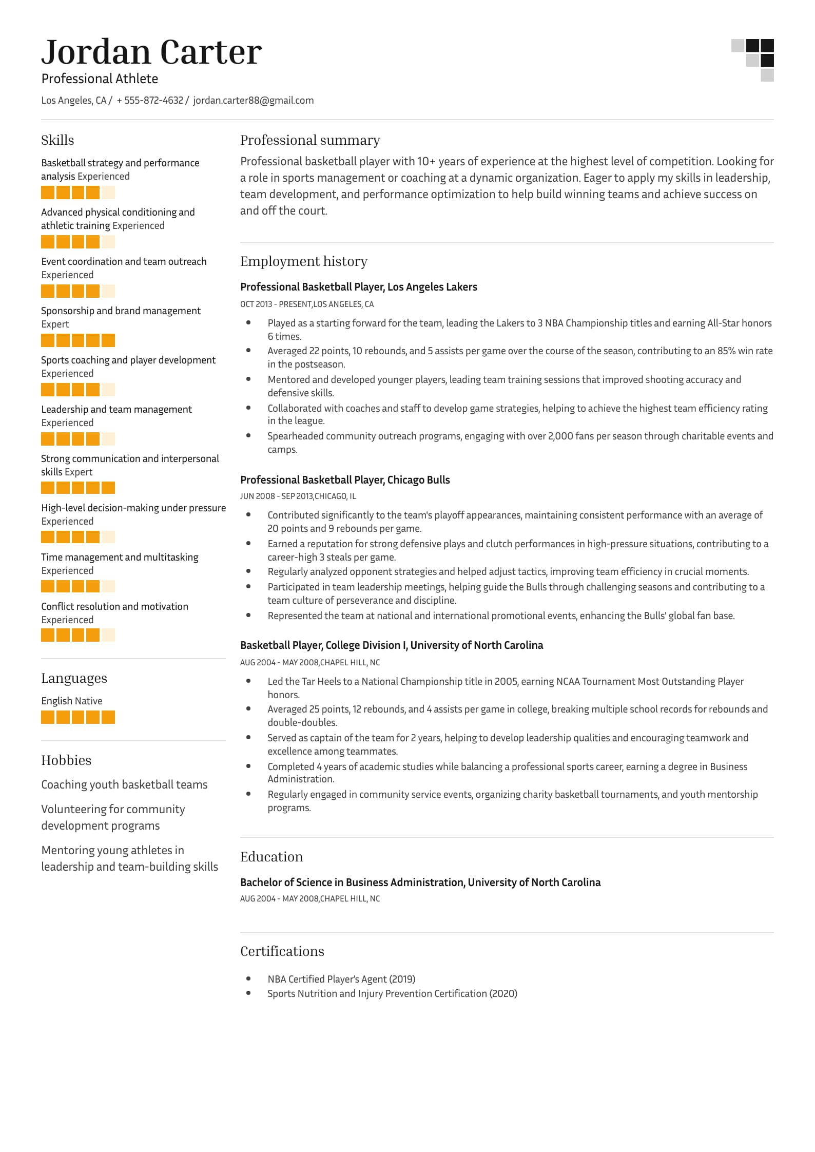 Professional Athlete