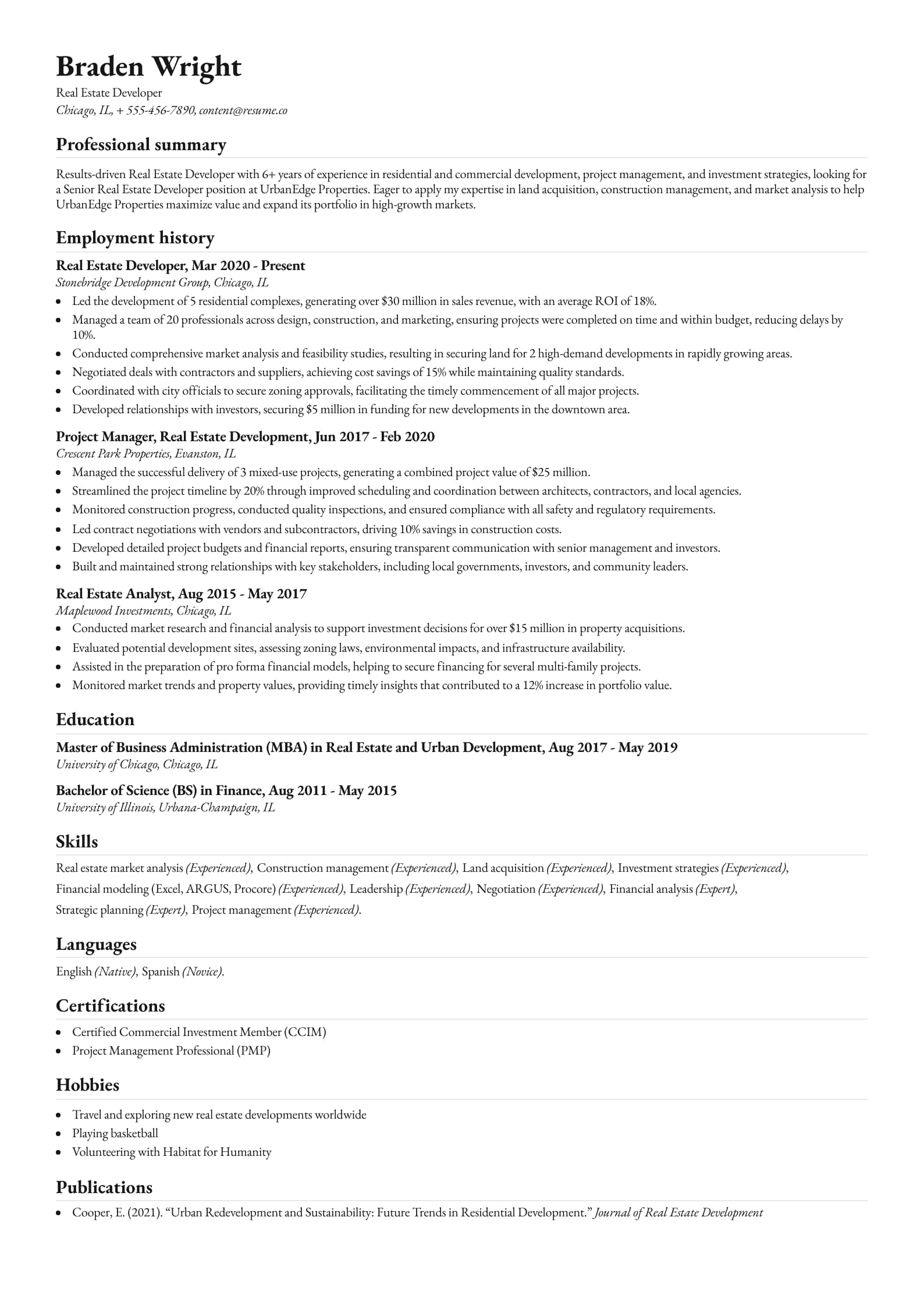 Real Estate Developer