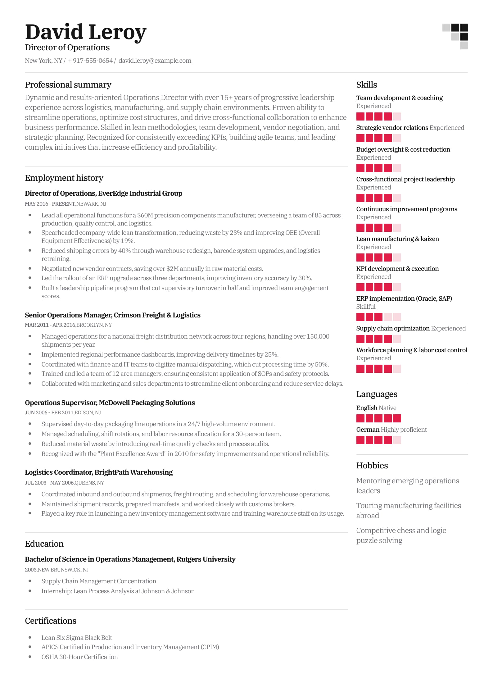 #1. Reverse-Chronological Resume