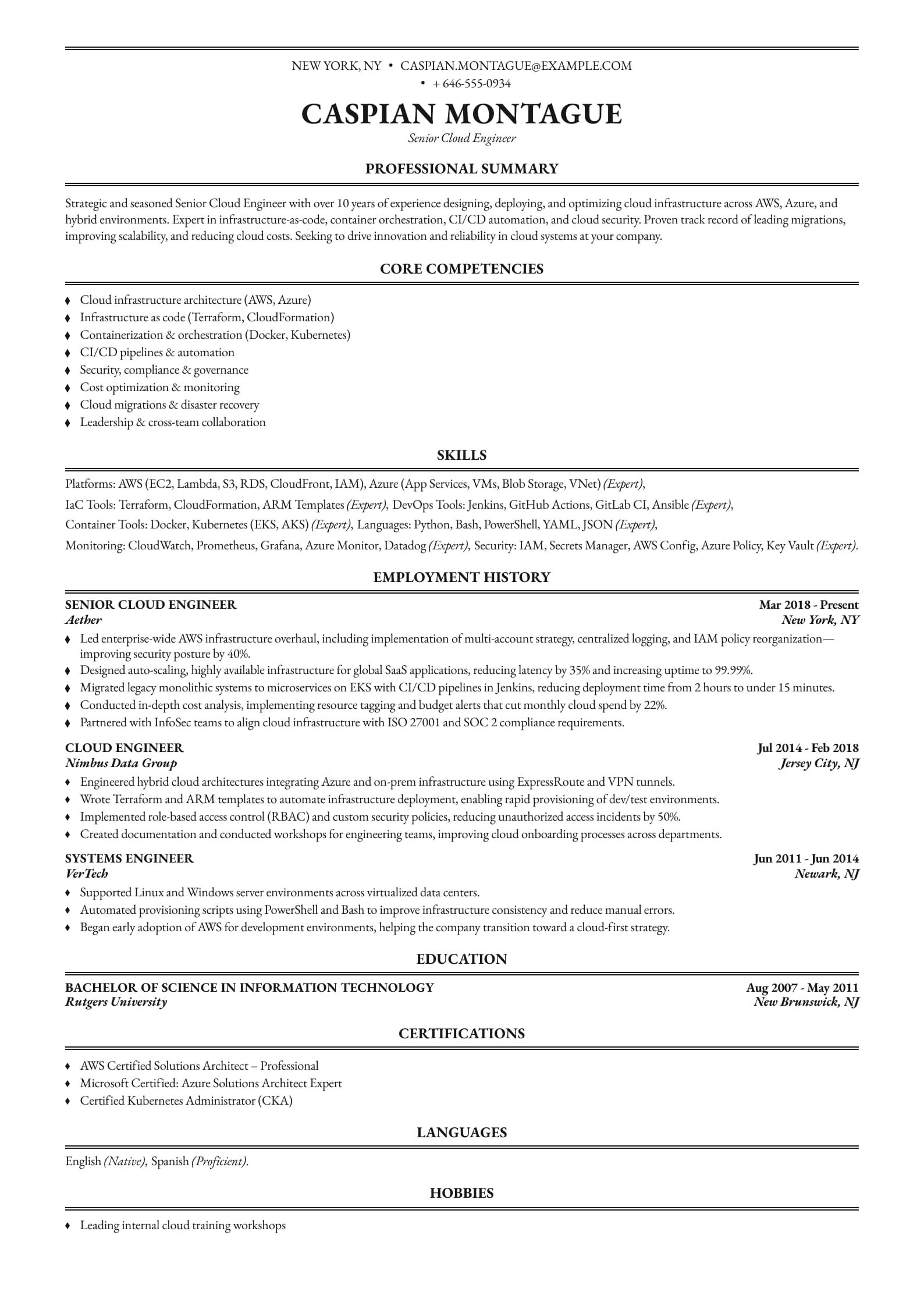 Senior Cloud Engineer