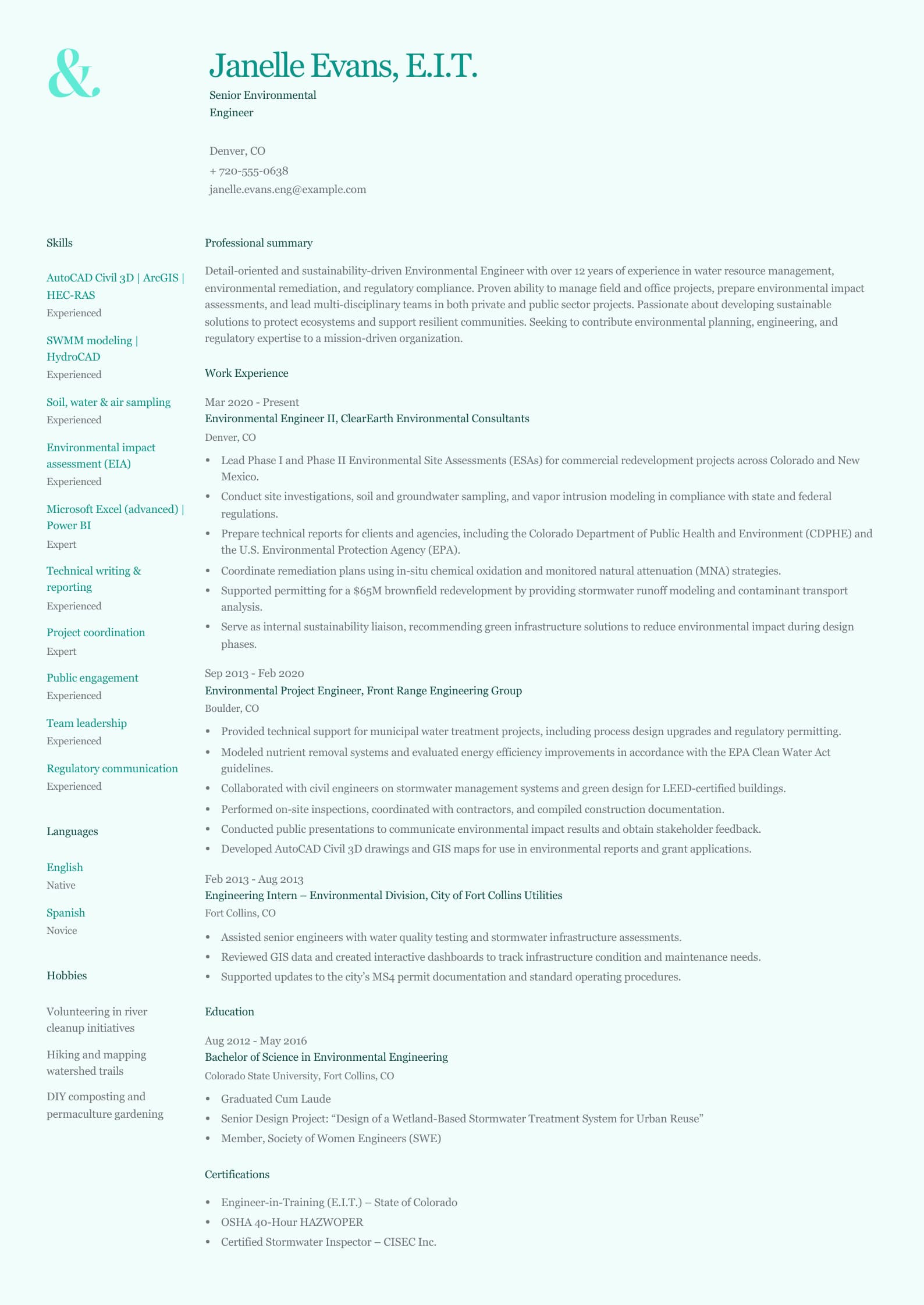 Senior Environmental Engineer