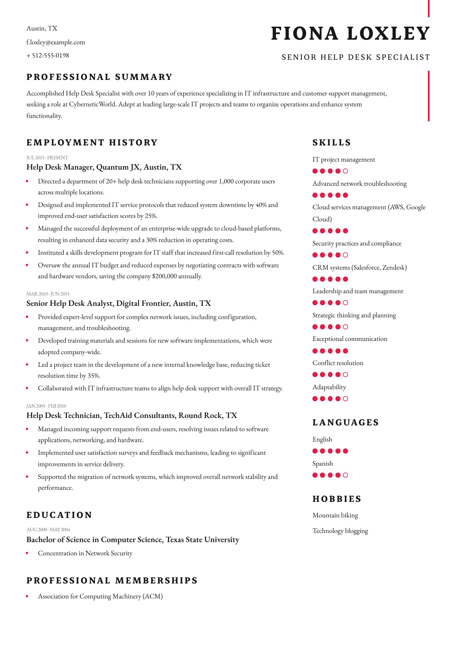 Senior Help Desk Specialist