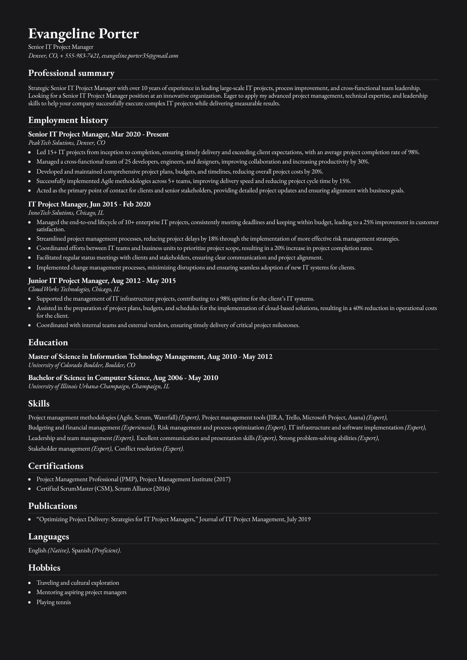 Senior IT Project Manager