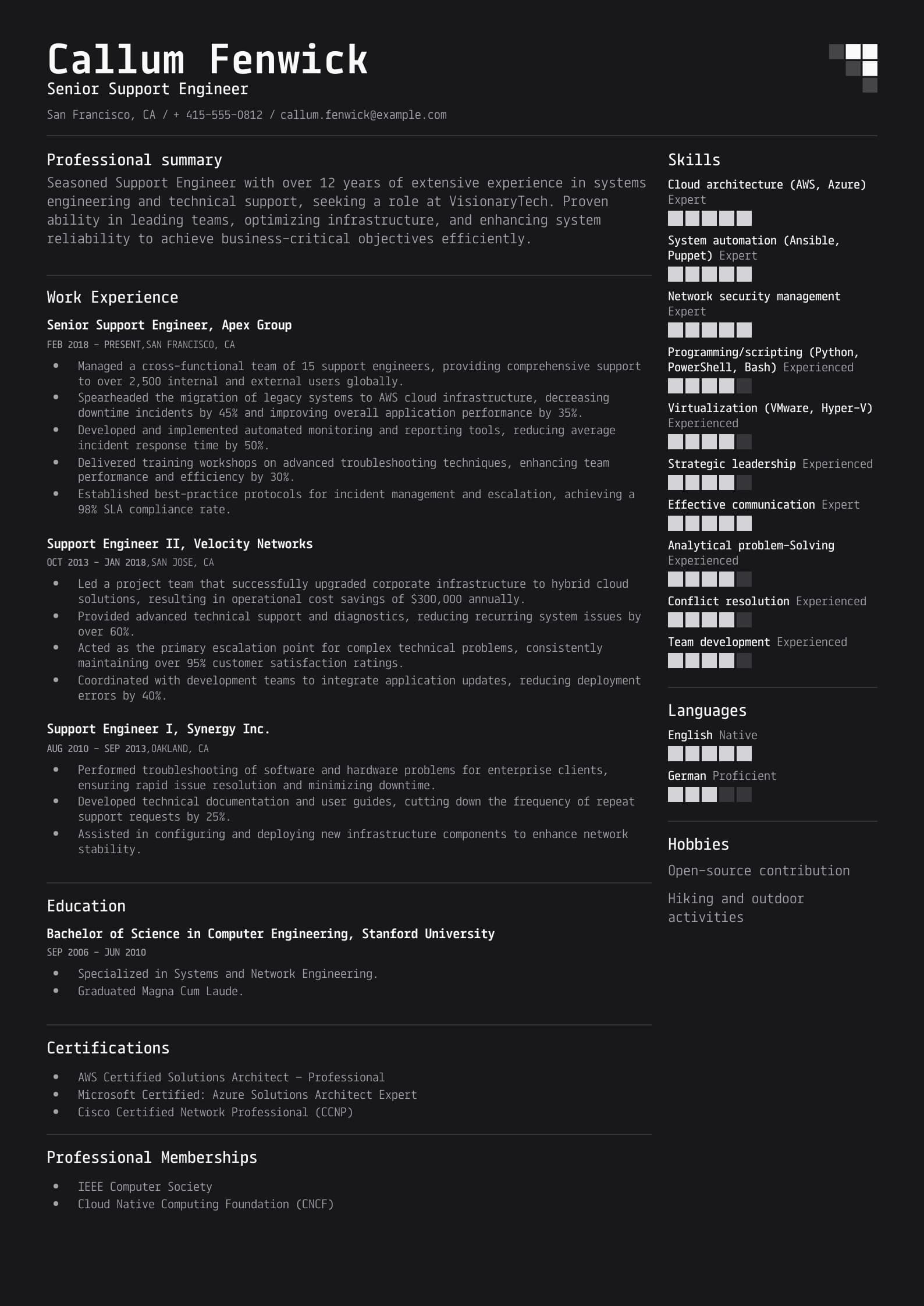 Senior Support Engineer