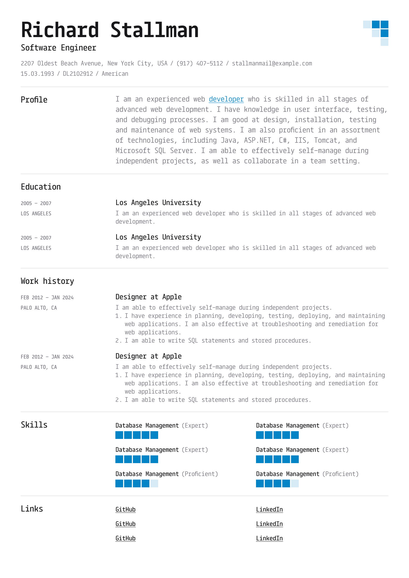 Craft your perfect professional resume